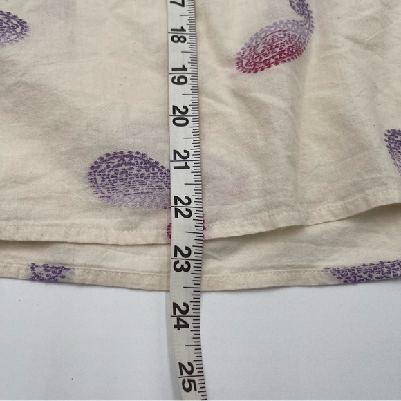 J. Jill Large Oversized Split Neck Cotton Blouse Top Puff Sleeves Lightweight - Picture 14 of 16